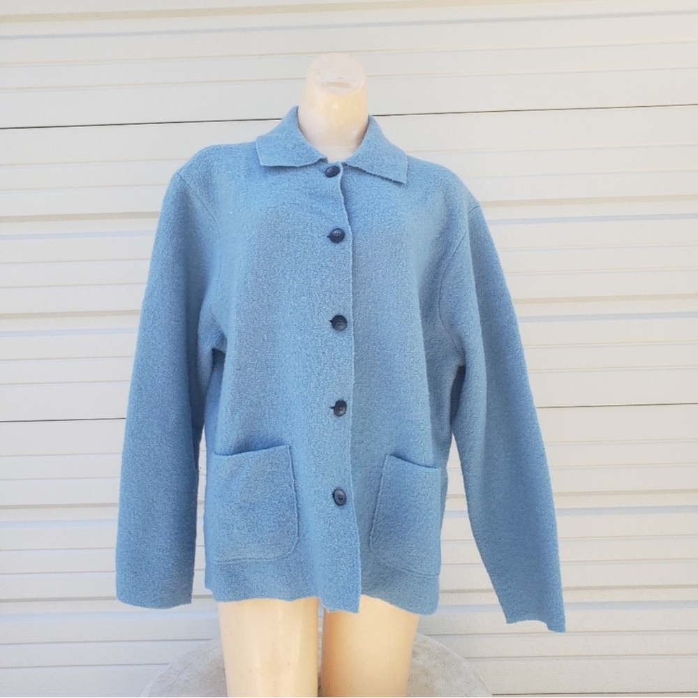 Women's Blue Button-Up Jacket